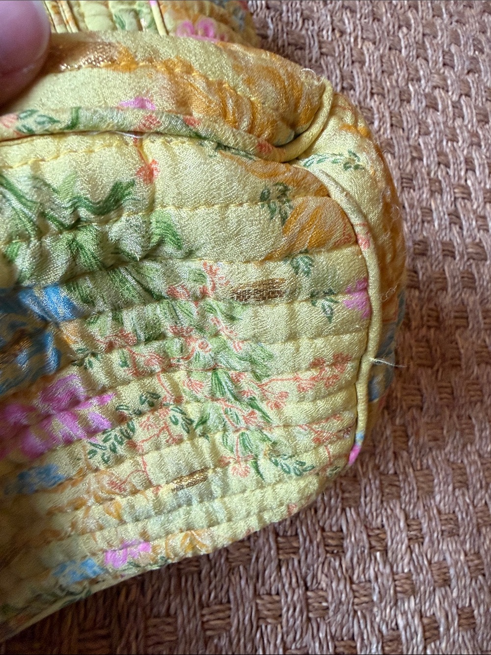 Anthropologie Sissel Edelbo Yellow Quilted Floral Tote - Picture 15 of 16